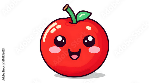 Wallpaper Mural Cute Tomato Vegetable Cartoon Character with Thought Bubble, Vector Illustration Torontodigital.ca