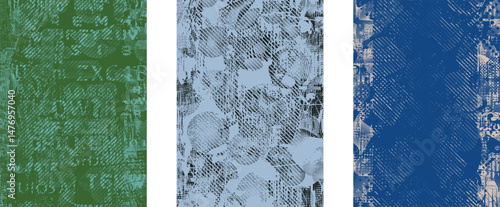 Glitch distorted geometric shape . Noise destroyed logo . Trendy defect error shapes . Glitched frame .Grunge textured . Distressed effect .Vector shapes with a halftone dots screen print texture.