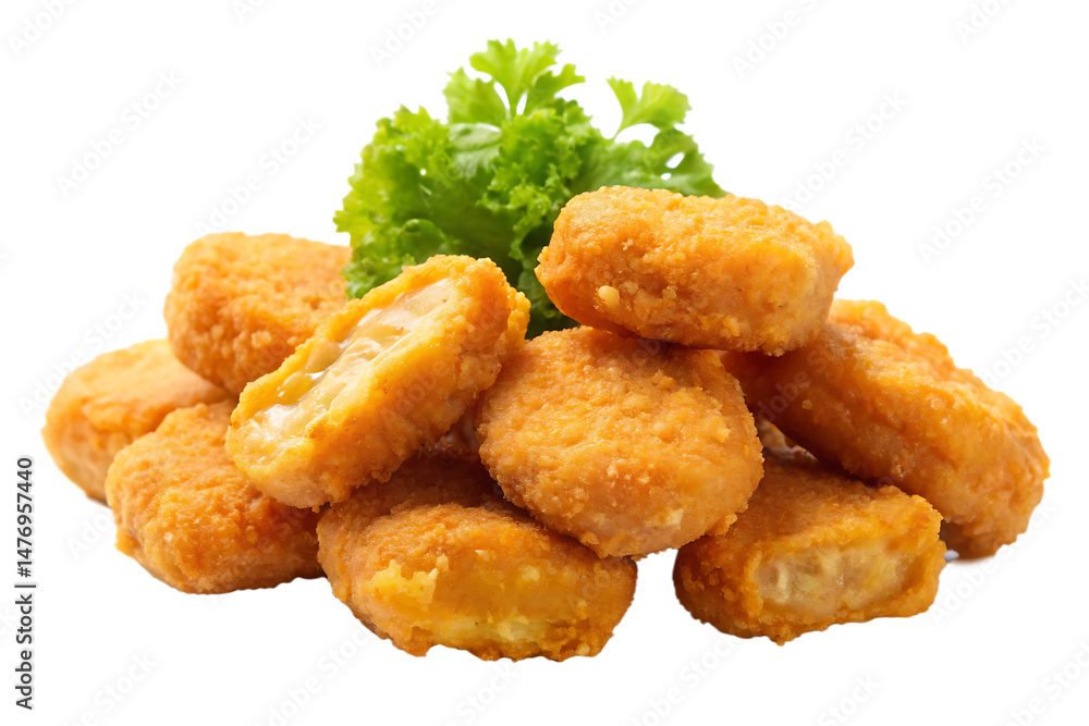 Appetizing nuggets isolated on white background Appetizing nuggets isolated on white background