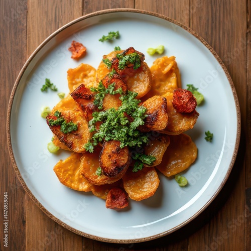 Wallpaper Mural Crispy Roasted Potatoes with Herb Garnish
 Torontodigital.ca