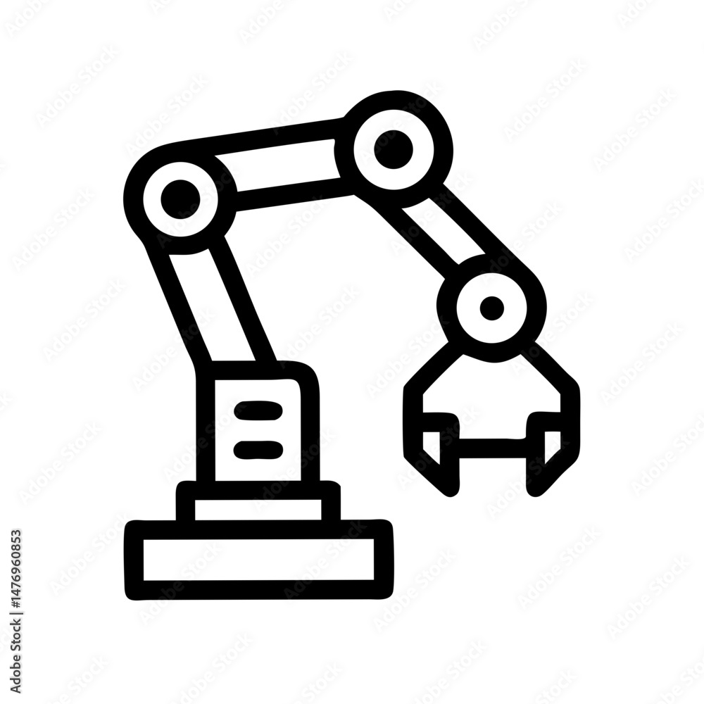 industrial robot vector icon robotic arm sign universal gripper isolated transparent black outline and filled industrial robot vector icon robotic arm sign universal gripper isolated transparent black outline and filled