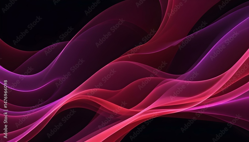 Obraz premium Beautiful abstract art with dynamic, colorful waves flowing against a dark background.