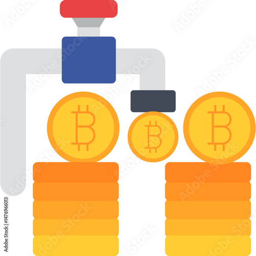Bitcoin Faucet Icon � Bitcoin Dropping from Faucet for Crypto Rewards