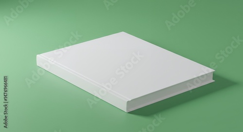 Wallpaper Mural Closed White Book with Textured Cover Laying on Green Surface Under Soft Studio Lighting Offering Minimalistic Aesthetic and Copy Space Torontodigital.ca