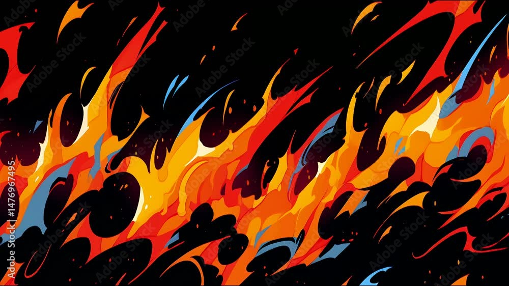 abstract animation of colorful neon flames in high-speed motion on dark background abstract animation of colorful neon flames in high-speed motion on dark background