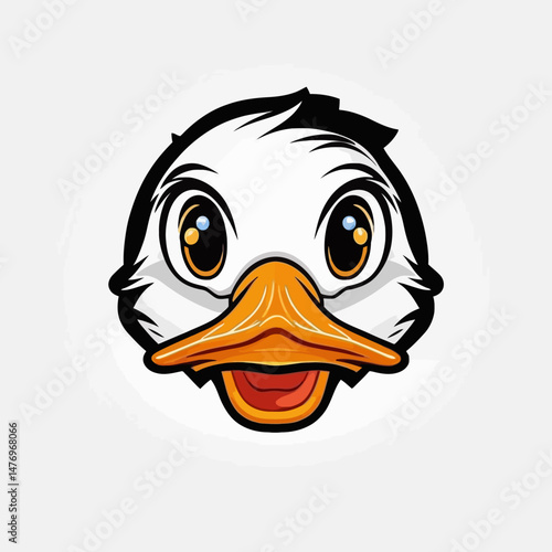 Cartoon-Duck-Face-Illustration-Cute-Duckling-Character-Vector-Graphic-Adorable-Bird-Icon-Animal-Clip-Art-Funny-Duck-Mascot-Logo-Design-Quirky-Animal-Illustration