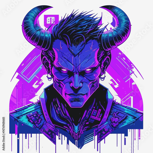 Cyberpunk-Demon-Illustration-Neon-Art-Evil-Character-Design-Sci-Fi-Fantasy-Artwork-Digital-Art-Purple-Blue-Horned-Figure-Futuristic-Demon-Cyberpunk-Art