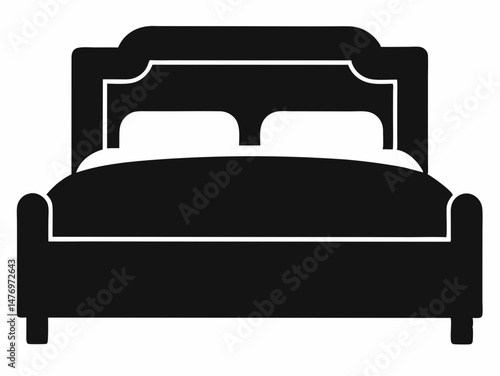bed icon,sleeping bed  black  silhouette vector
