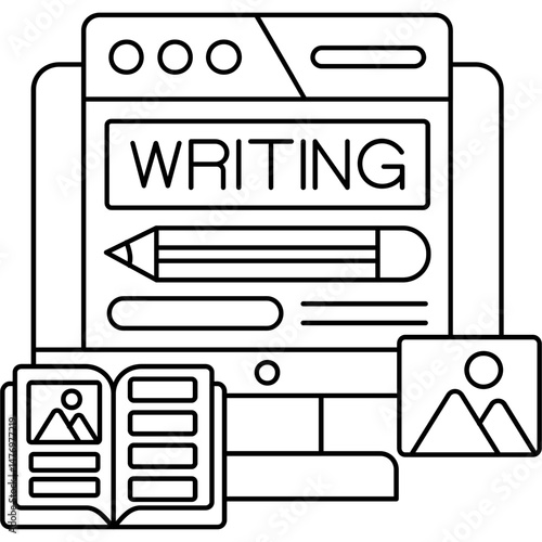 Online Writing Icon � Web Content Creation and Digital Blogging
