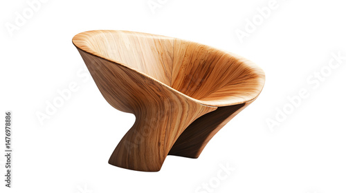 Modern Cantilevered Chair on White Background