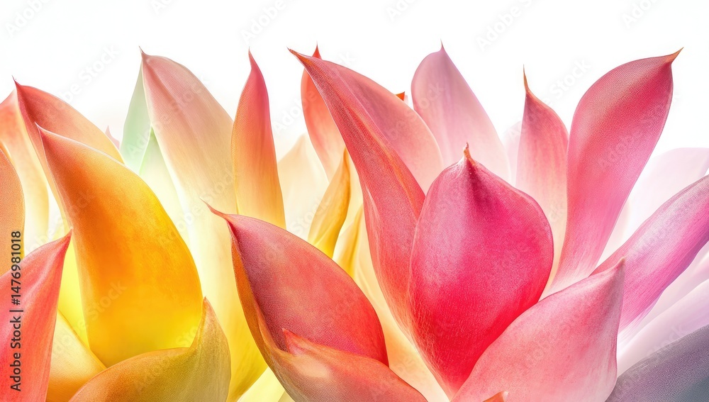 Fototapeta premium Vibrant Flower Petals with White Background.