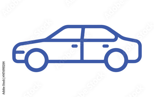 Vector Illustration of a Simple Sedan Car Icon