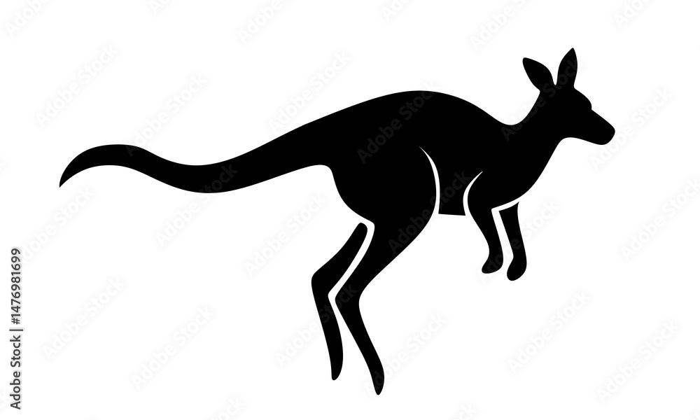 Fototapeta premium jumping australian kangaroo silhouette