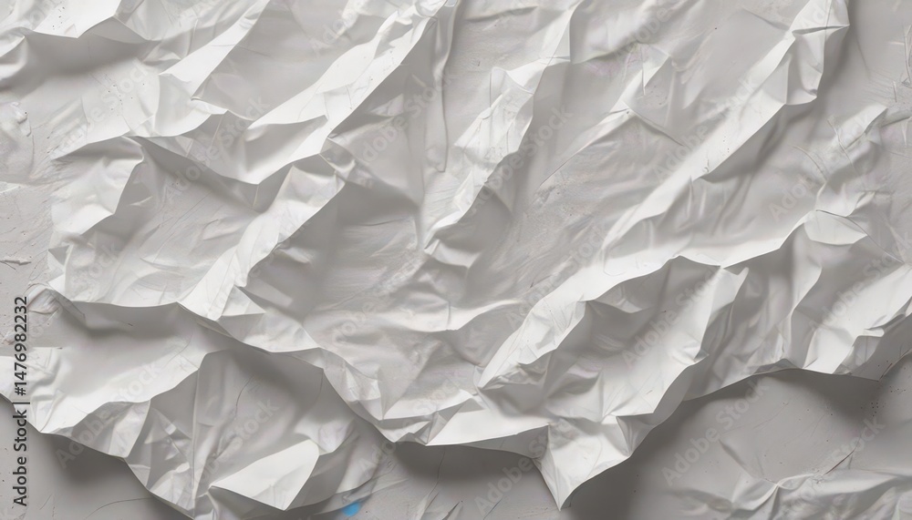 Obraz premium Close-up of crumpled white paper, textured surface, bright, texture, recycling