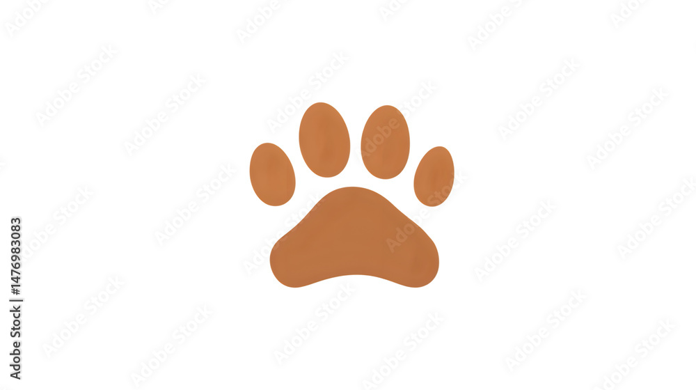 Obraz premium Clean Dog Paw Shape Isolated on White Background Design