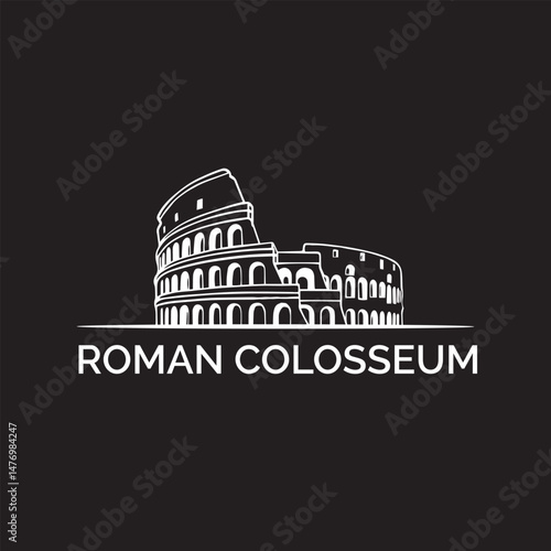 Roman Colosseum Icon Vector