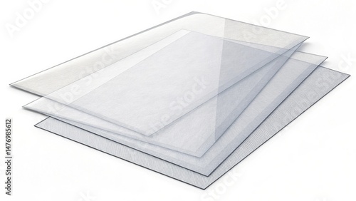 Transparent Plastic Sheets Stacked