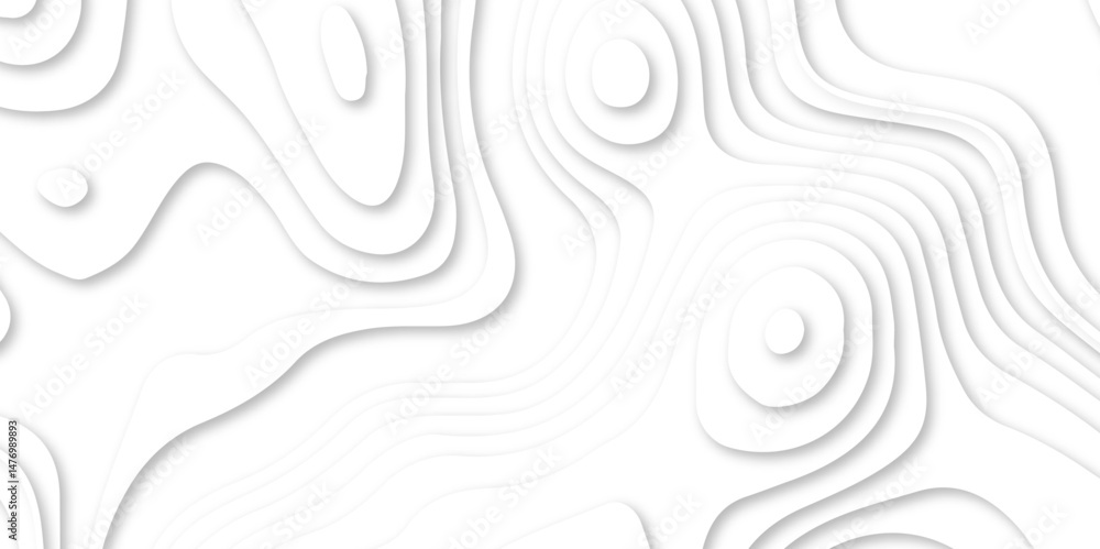 Abstract wavy line 3d paper cut white background. white and gray luxury grid topography map and satin smooth wallpaper matt paper light texture. White waves decorative papercut design. Abstract wavy line 3d paper cut white background. white and gray luxury grid topography map and satin smooth wallpaper matt paper light texture. White waves decorative papercut design.