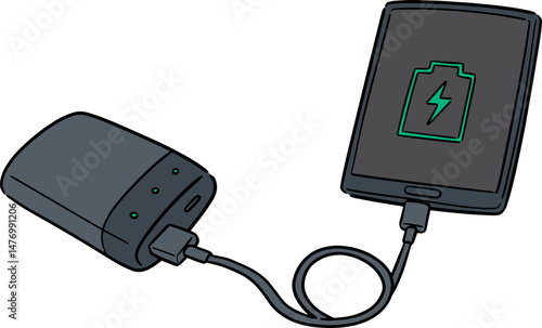 Illustration of smartphone charging
