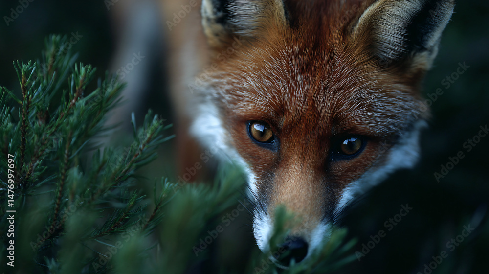 Fototapeta premium Red Fox (Vulpes vulpes) close-up, captured in nature.