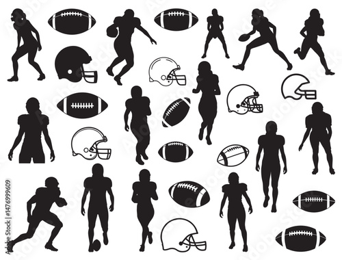 FEMALE AMERICAN FOOTBALL SILHOUETTE
