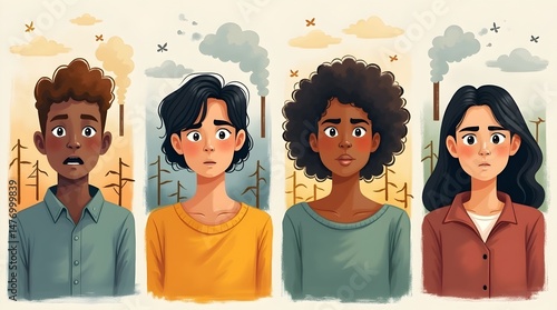 People Expressing Worry About Environmental Pollution and Dying Trees