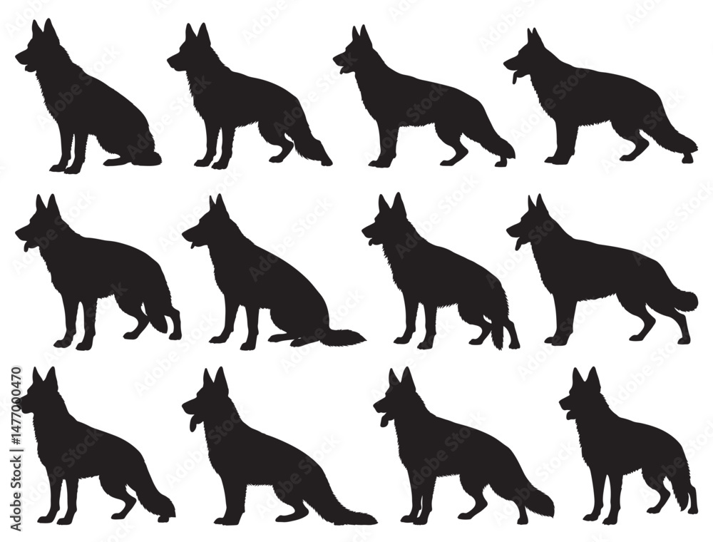 GERMAN SHEPHERD SILHOUETTE GERMAN SHEPHERD SILHOUETTE