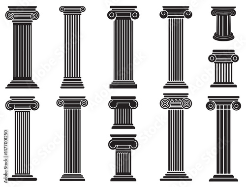 GREEK COLUMNS SILHOUETTE