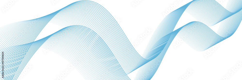 Abstract blue smooth wave on a white background. Dynamic sound wave. Design element. Vector illustration. Abstract blue smooth wave on a white background. Dynamic sound wave. Design element. Vector illustration.