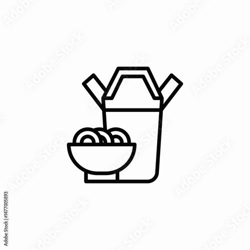 noodle bowl icon sign vector