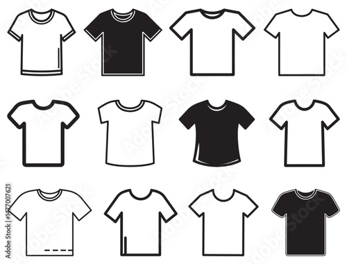 T-SHIRTS SILHOUETTE WHITE BACKGROUND