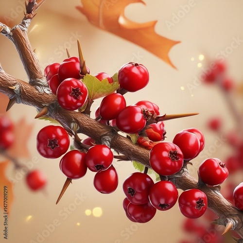 red berries of viburnum