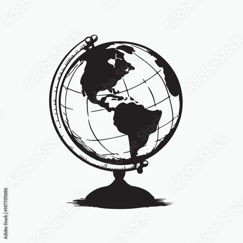 globe on white background