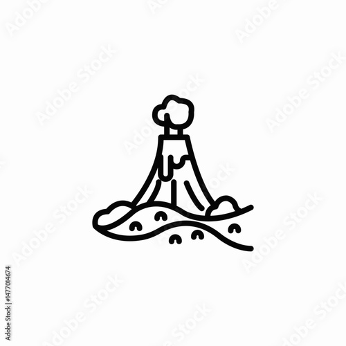 volcano eruption icon sign vector