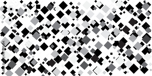 Pixel Dithering Square Tiles Seamless Pattern. Vintage 8-bit Game Background. Vector Illustration. Pixel Halftone Effect Random Tiles Generative Art.