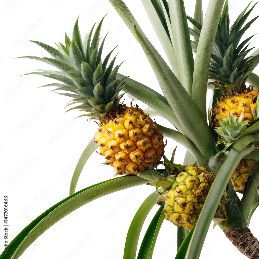 Pineapple Plant with Fruit and Green Leaves – Transparent Background Pineapple Plant with Fruit and Green Leaves – Transparent Background