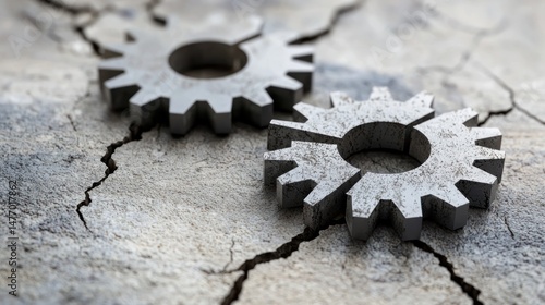 A graphic of broken gears representing a malfunctioning system