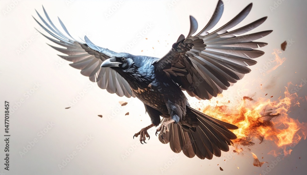 Obraz premium 飛んでいるカラス