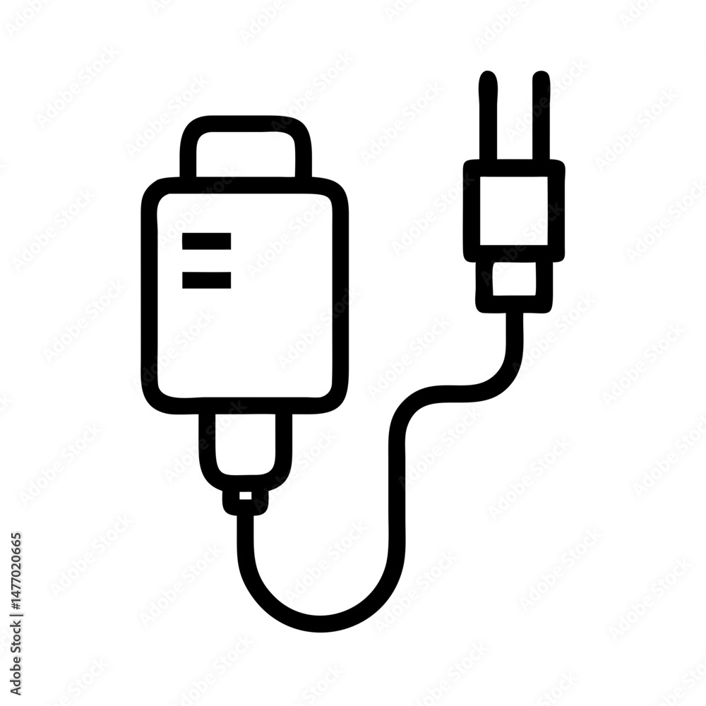 Charger plug icon in outline style Charger plug icon in outline style