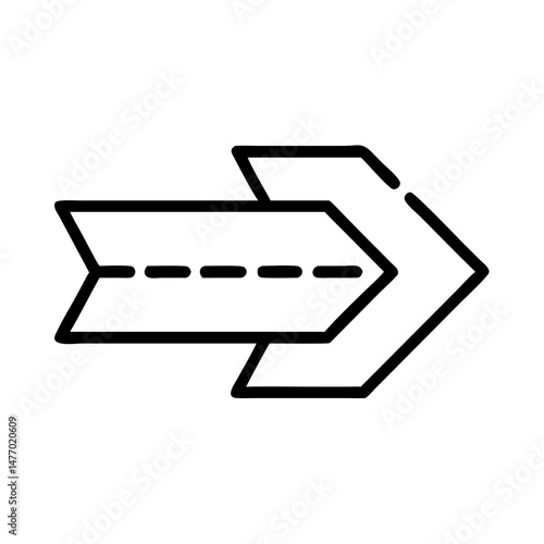 Dotted right arrow icon in outline style