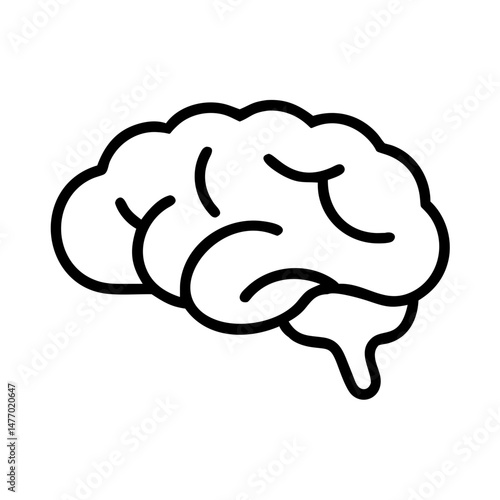 Brain icon in outline style representing thinking and intelligence