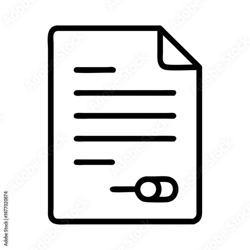 Signed document icon in outline style