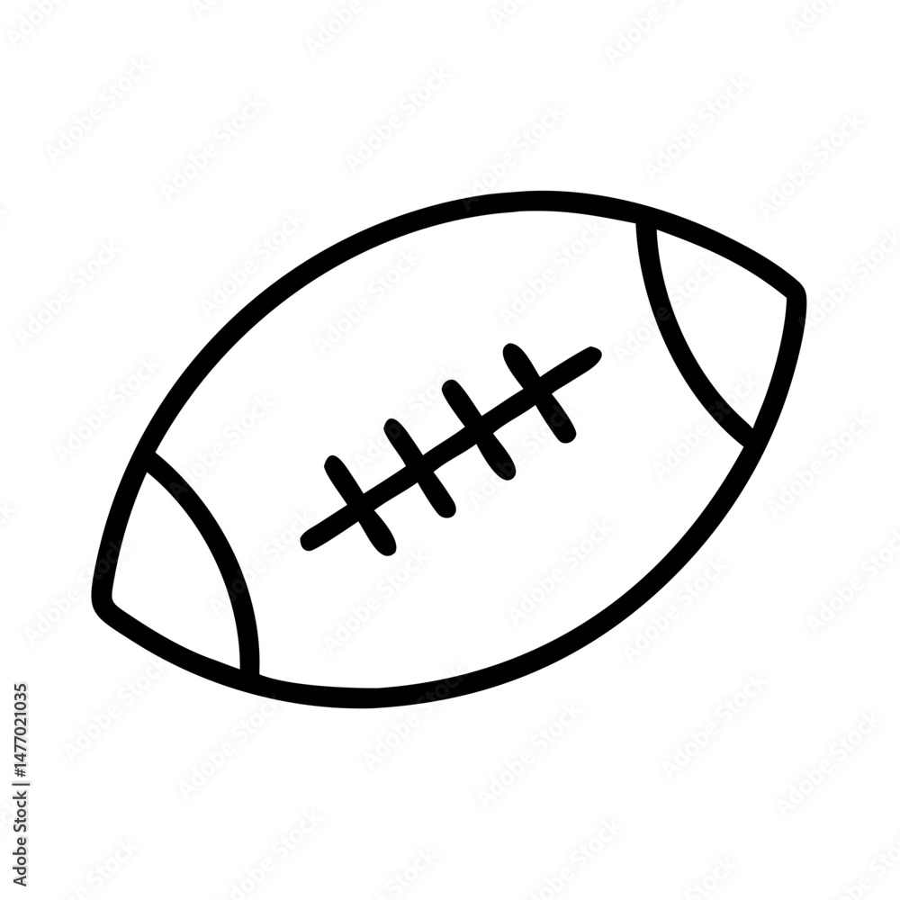 American football icon in outline style American football icon in outline style