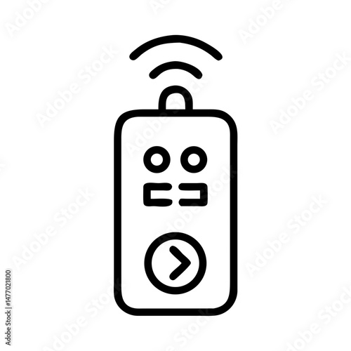 Remote control icon in black outline style