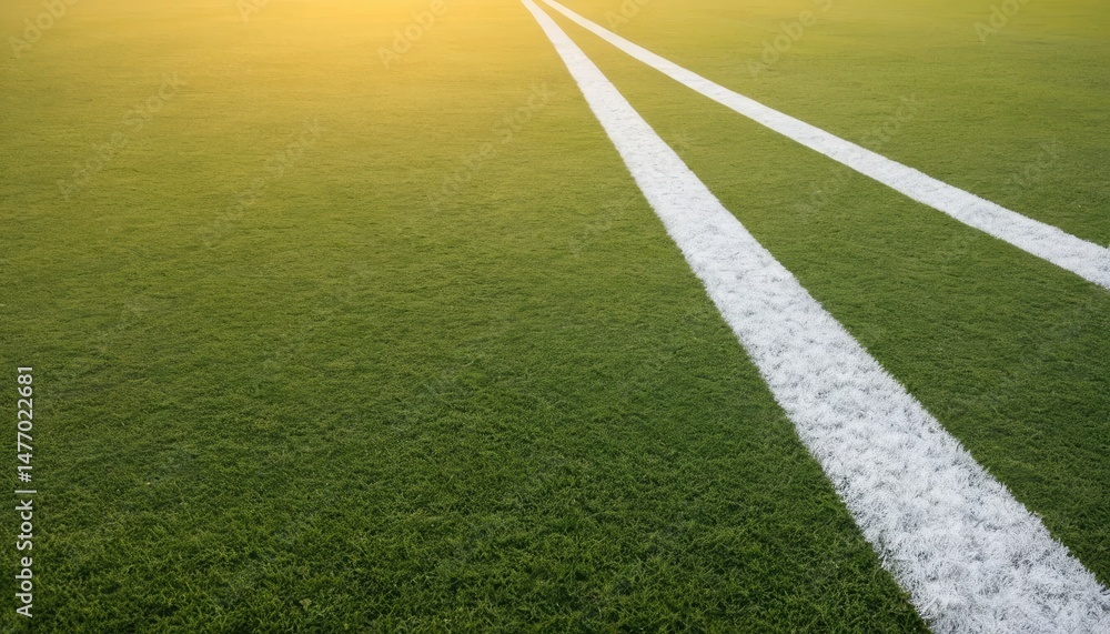 Obraz premium Green Field Lines: A Sports Field's Perspective