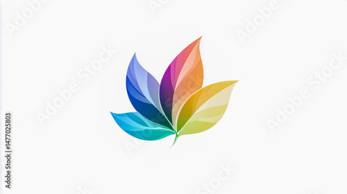 Abstract colorful leaves design representing growth nature ecology and environmental concepts on a white background Free Download Abstract colorful leaves design representing growth nature ecology and environmental concepts on a white background - GFXLoad