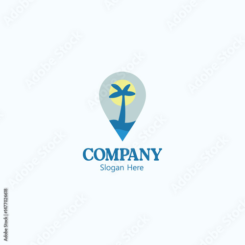 Free Download Tropical Location Pinpoint Company Logo Design - GFXLoad