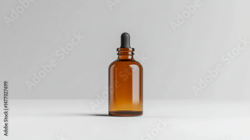 Wallpaper Mural Amber glass bottle with dropper against a neutral background ideal for product mockups Torontodigital.ca