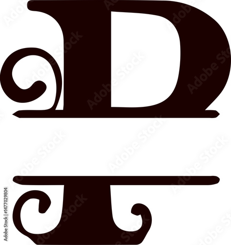 Letter p split monogram svg