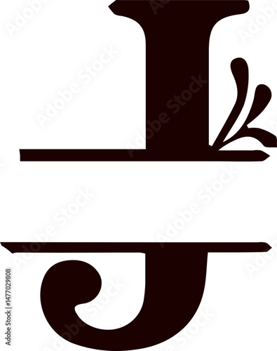 Letter j split monogram svg